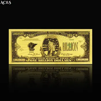 Ameriški Kip Svobode, Zlata Folija Bankovcev Ene Milijarde Dolarjev Denarja Obrti Zbirka Domov Dekoracijo