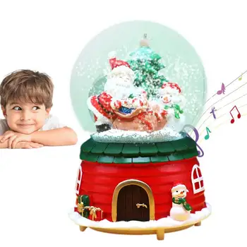 Božič Glasbeno Polje, Sneg Globus Sprememba Barve Baterija Upravlja Osvetljeno Namizni Kristalno Kroglo Luči Za Božič Doma Dekor
