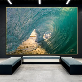 Modra Deskanje Ocean Morje Valovi Platno Slikarstvo Surfer Plakatov in Fotografij Wall Art Slik, Dnevna Soba Hotel Doma Dekor Cuadros