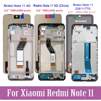 Original Display Za Xiaomi Redmi Opomba 11 4G 5G LCD Zaslon na Dotik, Računalnike Za Redmi Note11 2201117TG 21091116AC 21121119SC LCD