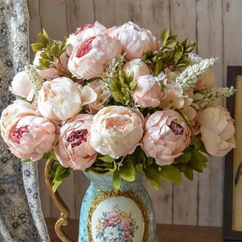 Visoka kakovost 1 šopek umetnih peony cvet Evropski stil rose svile cvet, ki je primerna za dom, hotel, poročni šopek, dekoracijo