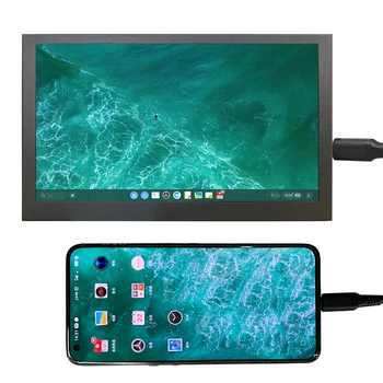 USB C LCD Zaslon 7 palčni Prenosni Zaslon IPS Zaslon na Dotik Monitor 1024x600 Mobilni Telefon Zunanji Zaslon Tip C Za Pametni telefon