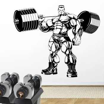 bodybuilding vinilna telovadnici fitnes stenske nalepke crossfit uteži šport wall decor art zidana HJ1311
