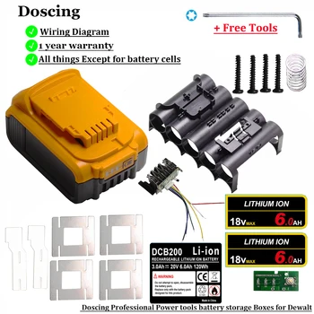 Doscing DIY DCB200 Baterije za ponovno Polnjenje Plastično Ohišje PCB Vezje Za Dewalt 18V 20V 3.0 4.0 Ah Ah Li-Ionska Baterija