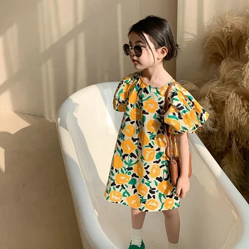 Dekleta Poletje Obleko Država Slog Otrok Oblačila Puff Kratkimi Priložnostne Baby Otroci Oblačila Sladek Cvet Princesa Vestidos