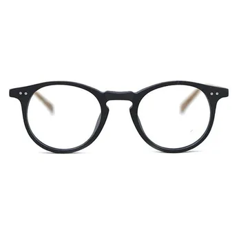 BETSION Vinatge Ročno Izdelani Ovalne Polno Platišča za Les, Črni Eyeglass Okvirji Rx lahko Kratkovidnost unisex Očala Očala