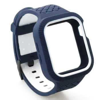 Pleteni Obliko Silikonski Trak z Odbijača za Apple Watch Band Serije 6 SE 5 4 Zapestnica za Iwatch 40 mm 44 Pasu Primeru Zajema