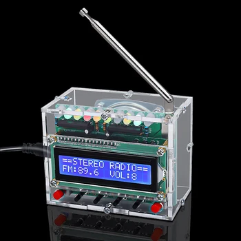 DIY Radio Elektronski Kit RDA5807 Digitalni FM Radijski Sprejemnik 87-108MHZ Komponenta Spajkanje Projekta Praksi LED Utripajoča Svetloba