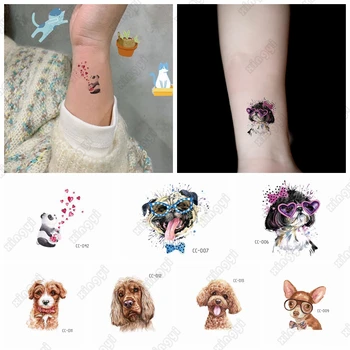 Risanka Anime Nepremočljiva Začasni Tattoo Nalepke Ljubek Pes Dinozaver Otrok Roko Zapestje Vodo Prenos FakeTatto Body Art Ženske