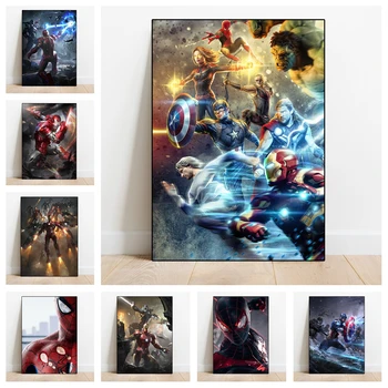 Marvel Avengers, Iron Man, Spiderman Sliko Umetnosti Doma Dekor Kakovosti Platno Slikarstvo Plakat, Ki Živijo Otroci Soba, Kavč Stenski Dekor
