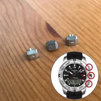 Titanium v kovinski gumb potiskalo za TS Tissot T-Touch II Moške Analogno-Digitalne Zbirke 43.3 mm quartz uro deli orodja