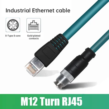 M12 za RJ45 Konektor za Letalstvo Plug Moški 8 Pin X-Kodirani Industrijske Fotoaparat Kabel Ethernet IP67 M12 za rj45 Zaščiteni Senzor Žice