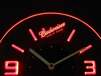cnc0467 Budweiser Kralj Piva Osvetljeni 3D Neon Luči LED Ura