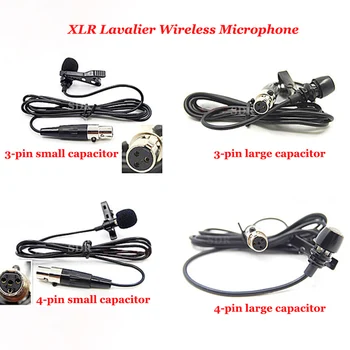 Strokovno XLR Lavalier Brezžični Mikrofon River Kondenzatorskega Mikrofona, 3-Pin, 4-Pin Za Shure Brezžični Telo-Pack Oddajnik