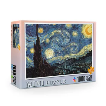 Mini Ugank Za Odrasle 1000 Kosov Van Gogh Zvezdnato Noč Krajine 38x26cm Papirja Visoka Kakovost Jigsaw Darilo Polje Dekoracijo Igrače
