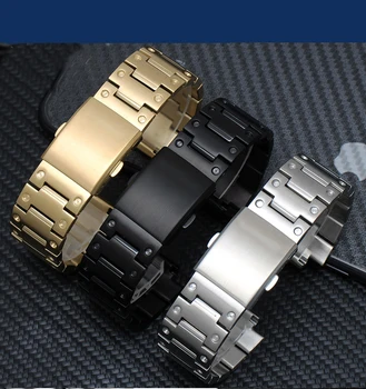 Iz nerjavečega Jekla Watchband za Casio G-Shock GWM5610 DW5600 GW-5000 G-5600 GA2100 GM5600 GM2100 Trdnega Jekla Watch Trak 16 Moških