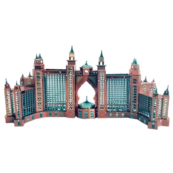 Ljubezen Urok popolno kovinski DIY stavbe Sestavljanke, 3D model mini stereo Mozaik barve Hotel Atlantis