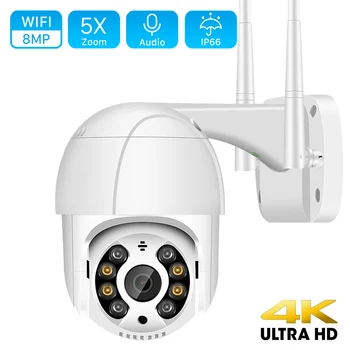 8MP 4K PTZ Kamere IP Prostem WiFi Kamera HD 5MP H. 265 Brezžični Nadzor Varnosti CCTV 3MP AI Sledenje Barve Night Vision