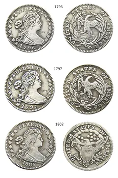 ZDA 1796 1797 1802 Draped Bankrot 5C Kopijo Kovancev