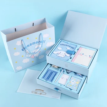 Sanrio Cinnamoroll Kuromi Tiskovine Gift Box Set Vodnjak Trak Pero Beležnica Dnevno Tedensko Agende Načrtovalec Zvezek Šolske Potrebščine