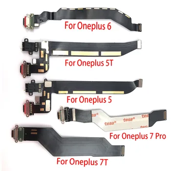Nov USB Moč Polnjenja Priključek Odbor Deli Flex Kabel Z Mikrofonom Priključek Za Oneplus 1 2 3 5 5T 6 6T 7 7T 7 Pro 8 8 Pro