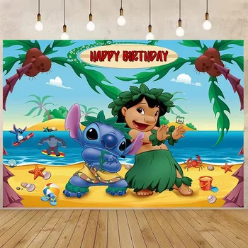 Disney Lilo & Stitch Ozadje Happy Birthday Party Vinyl Banner Ozadju Fotografije Otrok Photo Studio Rešitve Ozadju