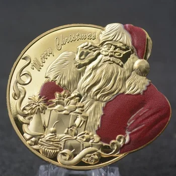 Pozlačeno Srebro 3D Božični Spominski Zbirateljskega Kovanca Izziv Kovanec Darilo Srečni Kovanec