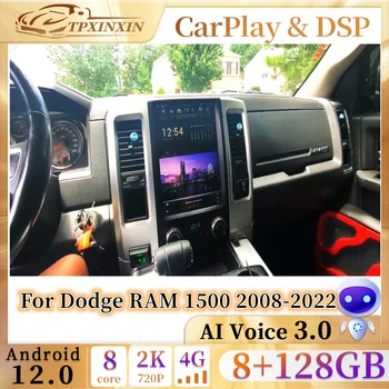 2din Tesla Slog CarPlay Qualcomm 8-core Za Dodge RAM 1500 2009-2022 Android 11.0 Auto Avto Radio Večpredstavnostna DSP Predvajalnik, GPS Navi