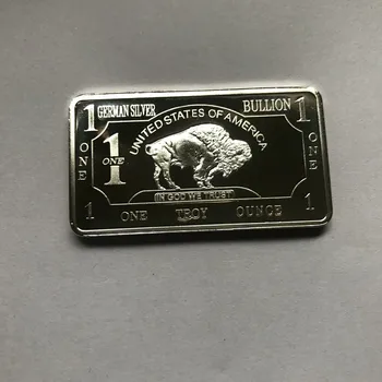 5 kos nemagnetni Buffalo nemški Silver Plated 1 OZ Ox Živali 58 mm x 28 mm Spominki iz plemenitih kovin, Bar Dekoracijo kovanec