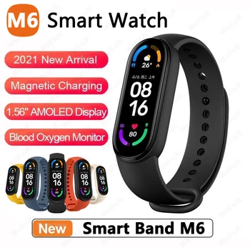 2021 Mi Band M6 Pametno Gledati Moški Ženske Smartwatch Šport Fitnes Zapestnica Bluetooth, Združljiva Povezavo Za Apple Xiaomi Android